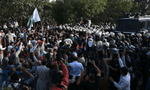 PTI Workers Storm Police Vehicle at Zaman Park: Local Media
