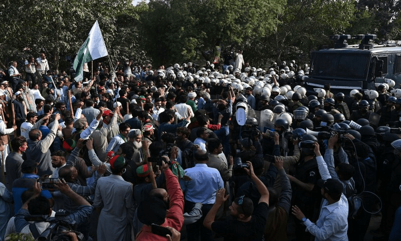 PTI Workers Storm Police Vehicle at Zaman Park: Local Media