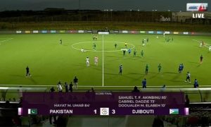 Djibouti, Pakistan, Tournament, Mauritius, Goals, Goalkeeper, Hayat Mohammad Umar, Victory, Kenya, India, Nepal, Bangladesh, Bhutan, Lebanon, Maldives, Pakistan Football Federation, PFF, Team, FIFA,
