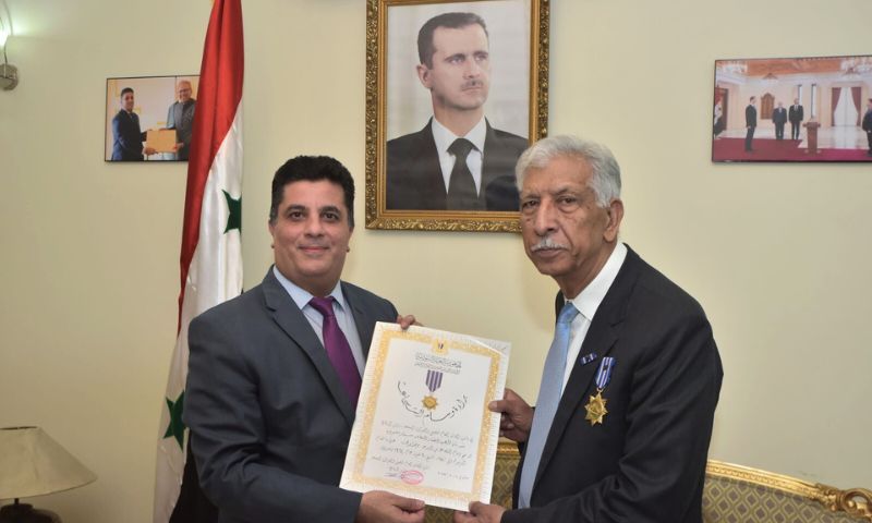 Pakistan, Syria, Fighter, Pilot, Air Battle, Award, Embassy, Ambassador, President, Pakistan Air Force, Government