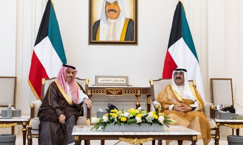 Saudi Arabia, Foreign Minister, Prince bin Farhan, Kuwait, Crown Prince, Sheikh Mishal Al-Ahmad, Bayan Palace, Kuwait City