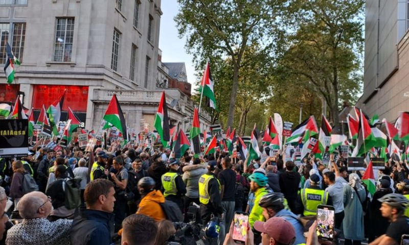 Protest Held in London to Support Palestinians in Gaza