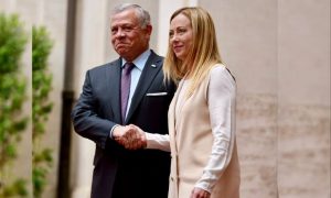 Jordan, King, Peace, Humanitarian, Aid, Gaza, Italy, Prime Minister, King Abdullah II, Giorgia Meloni, UN, Palestine, Palestinian, International Law, Political, Foreign Minister, Rome, Ambassador, Egypt