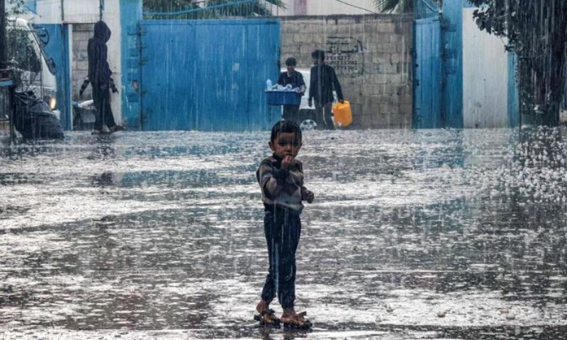 Heavy Rain, Palestinians in Gaza, Israeli brutal bombardment, WHO,