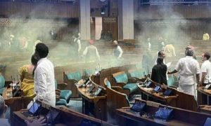 Indian parliament, security breach, smoke canister, Om Birla,
