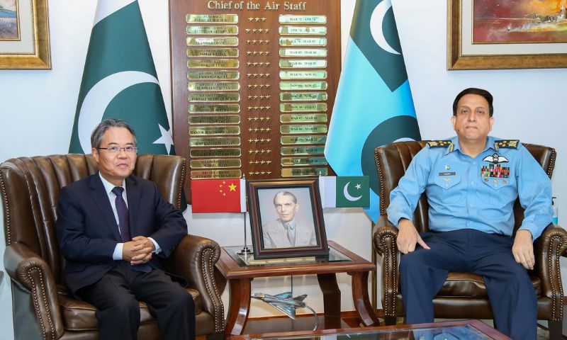 Chinese Ambassador, Jiang Zaidong, Pakistan Air Force, Air Chief Marshal, Zaheer Ahmed Baber Sidhu, Air Headquarters