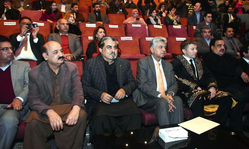 ISLAMABAD: In a bid to further strengthen cultural ties, the Pakistan National Council of the Arts and the Embassy of Kazakhstan arranged a screening of a movie titled “Kazakh Khanate – Diamond Sword” at the PNCA auditorium on Wednesday.
Pakistan’s Caretaker Minister for Information and Broadcasting and Parliamentary Affairs, Murtaza Solangi, Caretaker Minister for National Heritage and Culture, Jamal Shah, and Kazakhstan’s ambassador to Pakistan, Yerzhan Kistafin, along with Director General PNCA Muhammad Ayoub Jamali, and a large number of people attended the film screening.
Addressing the screening ceremony of a Kazakh film, Murtaza Solangi underlined the need to promote cinemas in the country to foster cultural values of tolerance and harmony in society.  
The minister said that nothing impresses, educates, and illuminates better than cinema. Probably hundreds of hyperbolic, high-pitch, and hyperventilating speeches cannot educate you like this film.
He thanked the ambassador of Kazakhstan in Pakistan and Caretaker Minister for Culture and Heritage Jamal Shah for inviting him to speak at the screening of “Kazakh Khanate.”  
He said that nobody probably in this auditorium could truly represent cinema better than Jamal Shah. He lives and breathes cinema.
The minister resolved to work with his cabinet colleague to promote the culture through cinema.
He said that we will try, both with and without the government, to do our job to resolve the problems people face today.
We have big challenges in front of us, and one of those in the domain of culture and perception is extreme intolerance, personality cult, and cult worship that would not be cured by criminalizing things.
He said that law will and shall take its course, but when it comes to dealing with long-term consequences, there is nothing better than culture. In culture, cinema holds a special place, so we must promote good cinemas.
He assured the Kazakh ambassador of all-out support of the Ministry and its attached departments.
Federal Minister for National Heritage and Culture Jamal Shah said that it was a really educational film, which specifies that honor, dignity, and solidarity are above anything else.
Movie screening reflects growing cultural bilateral ties
The minister also noted that the film screening reflects the growing cultural and collaborative relations between Pakistan and Kazakhstan. He emphasized the paramount significance of cultural exchanges, acknowledging the picturesque landscapes and rich cultural heritage of the region.
Jamal Shah expressed a keen interest in enhancing collaboration in movies and cinema to further fortify bilateral cultural relations.
The Ambassador of Kazakhstan, Yerzhan Kistafin, emphasized that through the prism of the movie, the life of the people of that time, the geopolitical conditions of the formation of the Kazakh Khanate, and details of costumes and battle scenes were conveyed.
He said that this is a film based on footage from a great historical show. The envoy appreciated PNCA and the National Heritage and Culture Division for collaborating on the Kazakhstan movie screening.  
The film was screened in Urdu.
