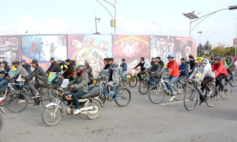 Islamabad, Kashmir Solidarity, Rally, Kashmir Solidarity Cycle Rally, Pakistan, Indian, IIOJK, Jammu and Kashmir, D-Chowk, Islamabad Press Club,