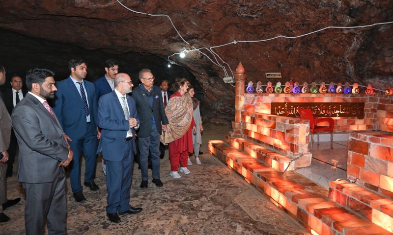 President, Dr Arif Alvi, book, pink, salt, Khewra Salt Mine, markets, technology, Development