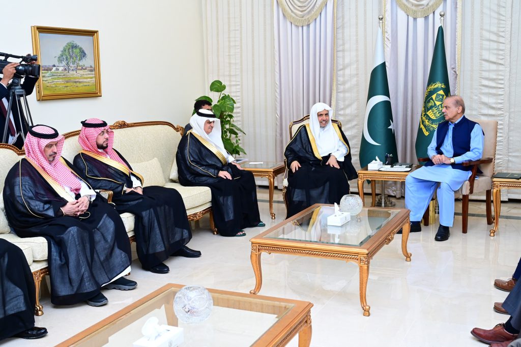 Secretary General, Muslim World League, Sheikh Dr. Mohammad bin Abdulkarim Al-Issa, Prime Minister Shehbaz Sharif, Muslim community, Muslim, interfaith harmony, Saudi Arabia,