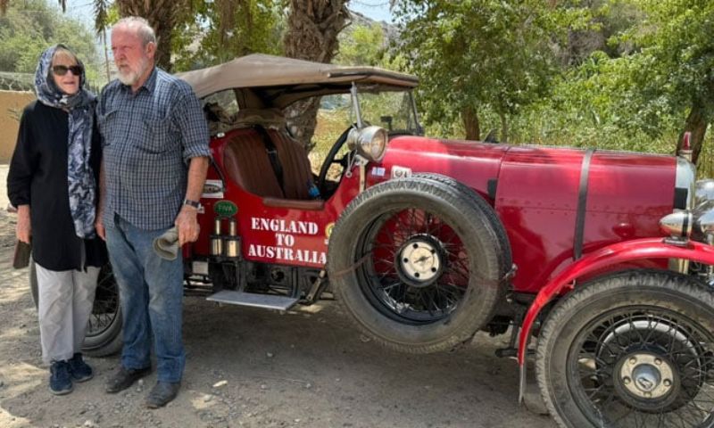Extreme Heat Forces Australian Couple Riding on 102 Year Old Car to Stop Journey 1