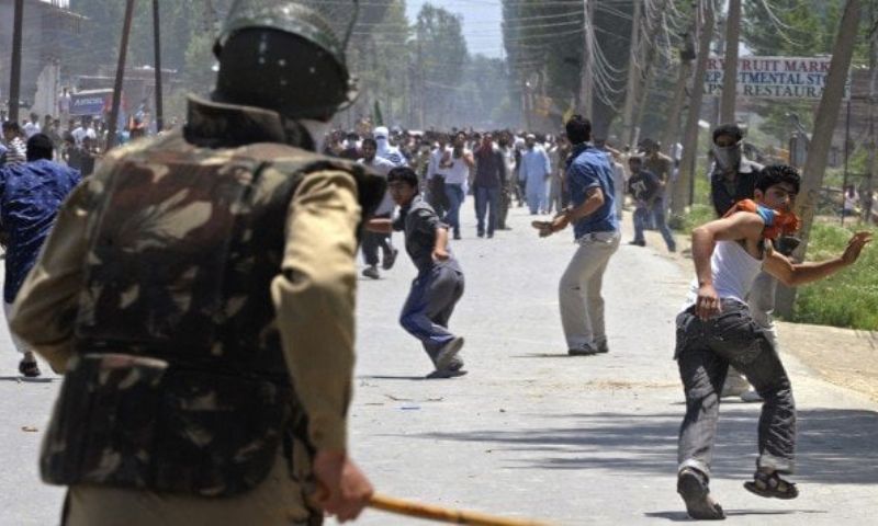 Indian soldiers, Indian Army convey, Machhedi area, Kathua district, IIOJK,
