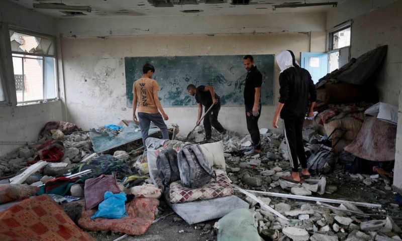 Gaza School, OIC, Israeli occupation forces, genocide, Israeli occupation forces, Gaza Strip, UNRWA school, Nusayrat camp, Palestinians, Geneva Conventions,