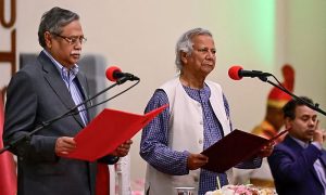 Nobel laureate, Dr. Muhammad Yunus, chief adviser, Bangladesh’s interim government, President Mohammed Shahabuddin,