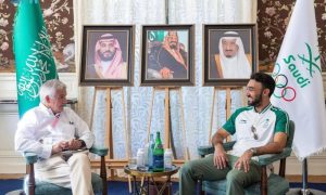 Saudi Olympics, Prince Abdulaziz bin Turki bin Faisal, Juan Antonio Samaranch, Saudi delegation, Olympic Games in Paris,