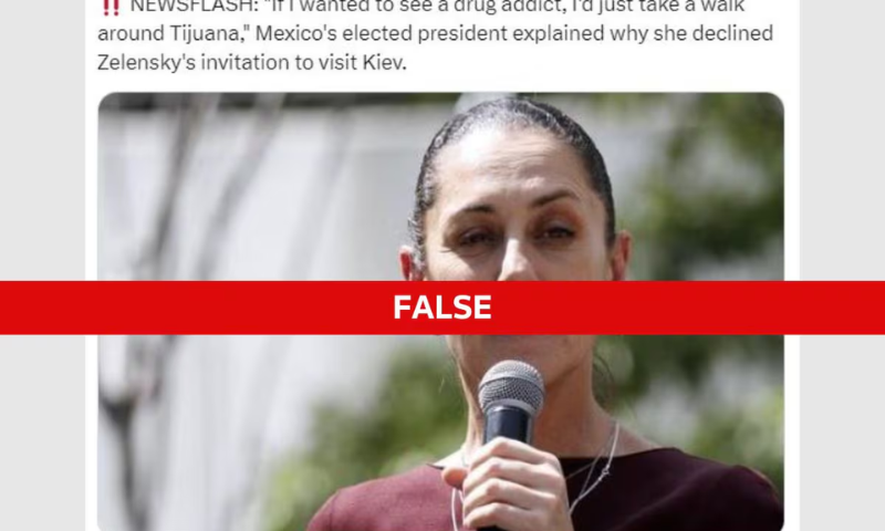 Fact Check, False Claim, Sheinbaum, Calling, Zelenskyy, Drug Addict