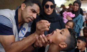 WHO, polio vaccination, northern Gaza, Gaza, intense bombardment, health workers,