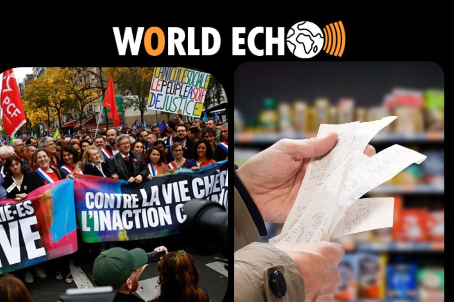 In France, thousands of people marched to record to protest over soaring prices