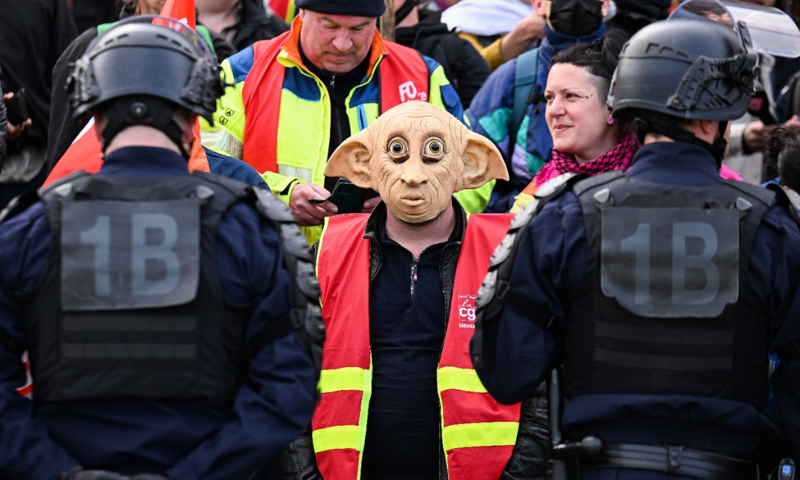 A protester