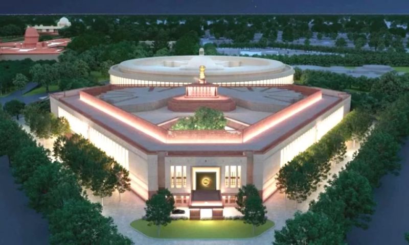 Parliament, Building, India, Boycott, Shadow, Inauguration