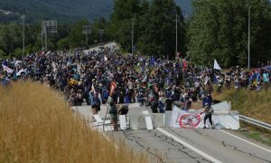 France, protest, rail link, Alp