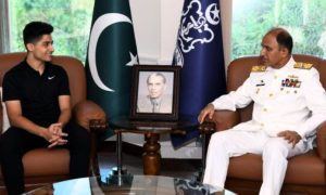 World Junior Squash Champion, Hamza Khan, Naval Headquarters, Pakistan Navy, Squash,