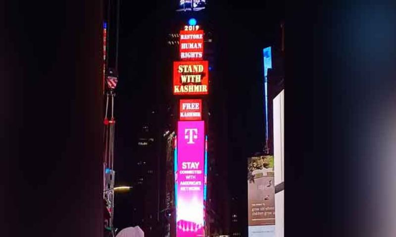 Kashmir, UN, New York, Slogan, Times Square