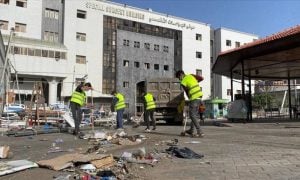 Palestinians, Young, Cleanup, Campaign, Al-Shifa, Medical Complex, Gaza, Gaza City, Israeli, Volunteer, Kidney Dialysis, Healthcare,