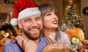 Travis Kelce, Taylor Swift, Relationship, Christmas, Celebrations, Kansas City, Present, NFL Star, Santa Sack, Movie, Football, Santa Claus, Las Vegas,