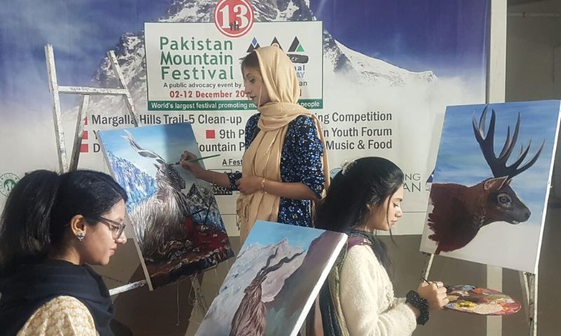 Students, Paint, Mountain, Ecosystems, universities, colleges, Rawalpindi, climate, Pakistan 