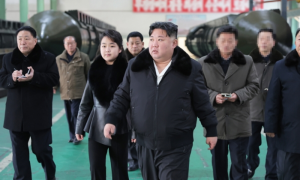 Kim Inspects Solid-Fuel ICBM Launcher Facility