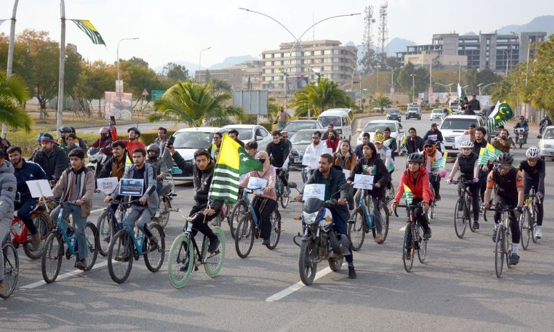 Islamabad, Kashmir Solidarity, Rally, Kashmir Solidarity Cycle Rally, Pakistan, Indian, IIOJK, Jammu and Kashmir, D-Chowk, Islamabad Press Club,

