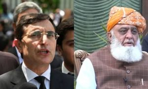 PTI, Jamiat Ulema-e-Islam, JUI-F, Maulana Fazlur Rehman, Khyber Pakhtunkhwa Assembly, Barrister Gohar, Asad Qaiser, Barrister Saif