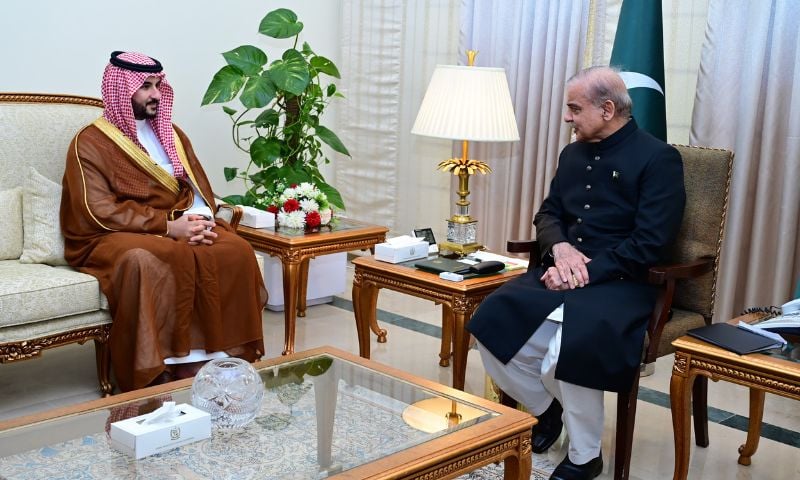 Saudi Arabia, Defence Minister, Khalid bin Salman, Shehbaz Sharif, Prime Minister House, bilateral matters, regional peace, security, Defence Minister Khawaja Asif, Chief of Army, Syed Asim Munir, Nishan-e-Pakistan