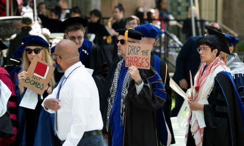 Yale Graduates Hold Pro Palestinian Demonstration