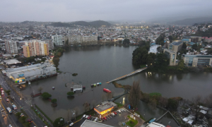 Chile, South American, Curanilahue, Rain, Floods, President, Interior Minister,
