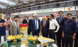 Pakistan embassy displays mangoes at an event in Paris 2