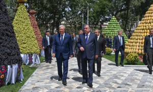 Tajik, Kazakh Leaders Visit Agricultural Expo in Dushanbe (1)