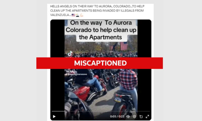Fact Check, 2015, Video, Mongols, Bikers, Miscaptioned, Hells Angels, Aurora
