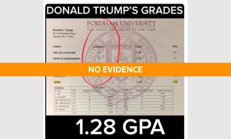 Fact Check, Proof, Image, Shows, Trump, Real, Fordham, Report Card
