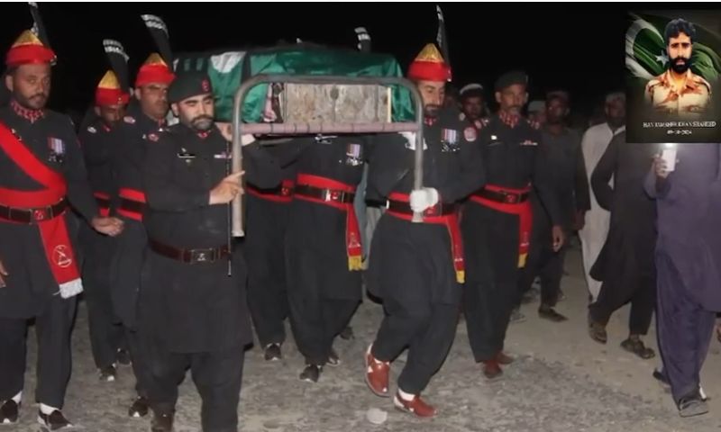 funeral prayer, Havaldar, Pakistan Army, martyrdom, Zhob, Balochistan, Dera Bugti, ISPR, Havaldar Jamshir Khan, Frontier Corps, Check Post
