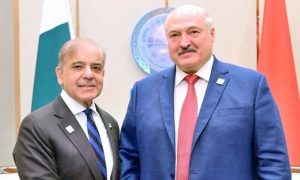 Prime Minister Shehbaz Sharif, President of the Republic of Belarus Aleksandr Lukashenko
