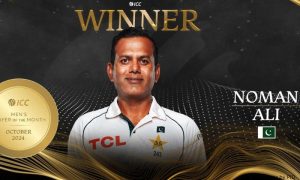 Noman Ali, ICC Player of the Month, Test series against England