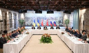Russian and Ukrainian officials on Friday concluded their first direct talks