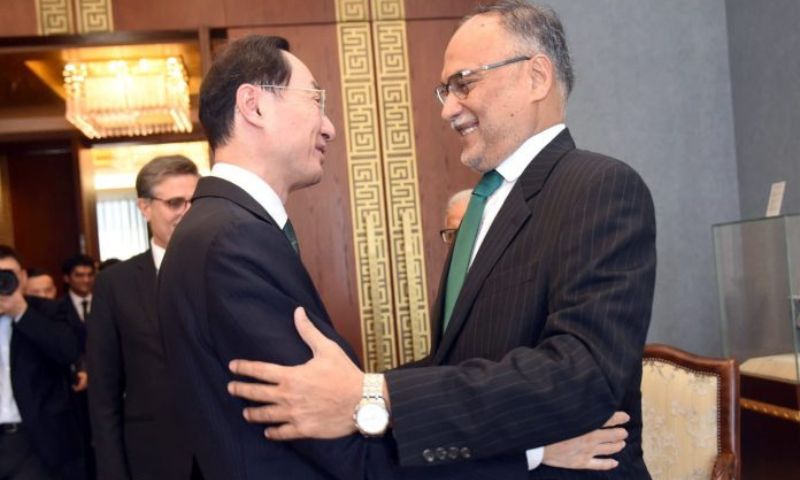 Pakistan’s Planning Minister Ahsan Iqbal and Chinese Vice Foreign Minister Sun Weidong