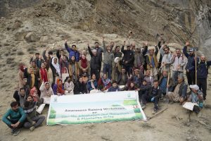 Community driven climate change awareness and afforestation drive by AKRSP in Karimabad Hunza.