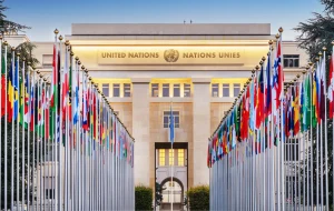 United Nations building in Geneva Switzerland