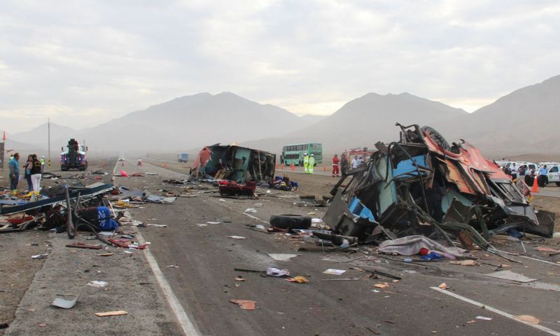 Peru, Bus Accident, Arequipa, Llamosas Company, Chala, Caraveil, Panamericana Sur highway,