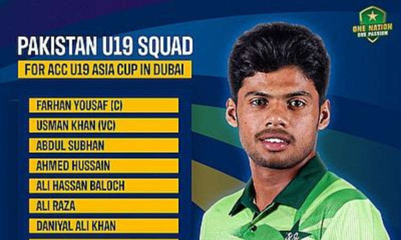 Farhan Yousaf, ACC U19 Asia Cup, Pakistan U19, Dubai, India, ICC U19 World Cup