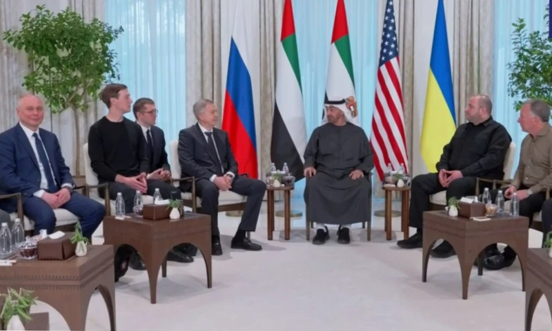 The trilateral negotiations. Screenshot from a video by TASS